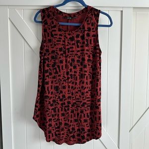 APT. 9 Rust Colored Abstract Print Sleeveless Tunic Top Size Large